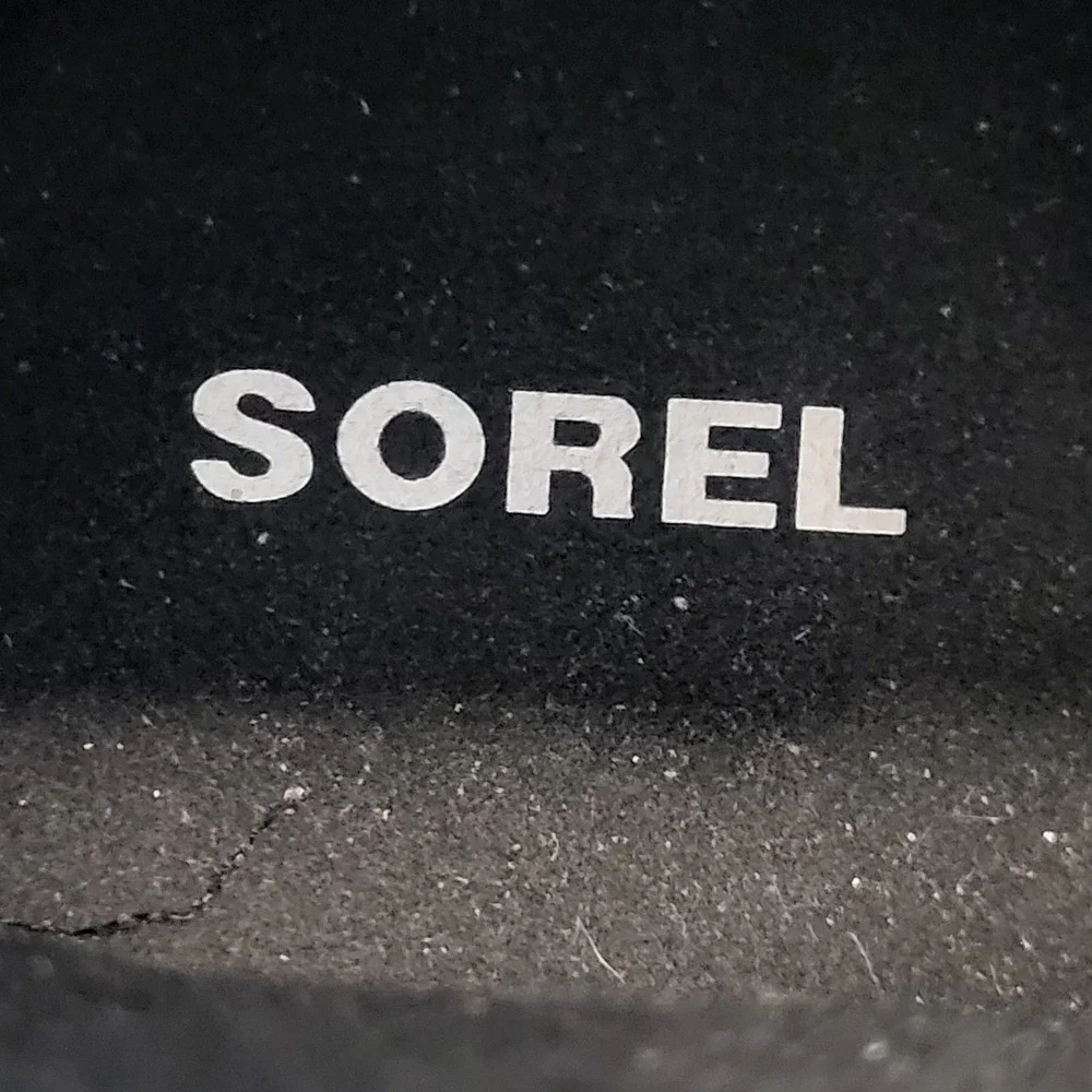 Sorel Joan of Artice Wedge Gray Leather Ankle Boots Buckle Lugged Womens 6.5